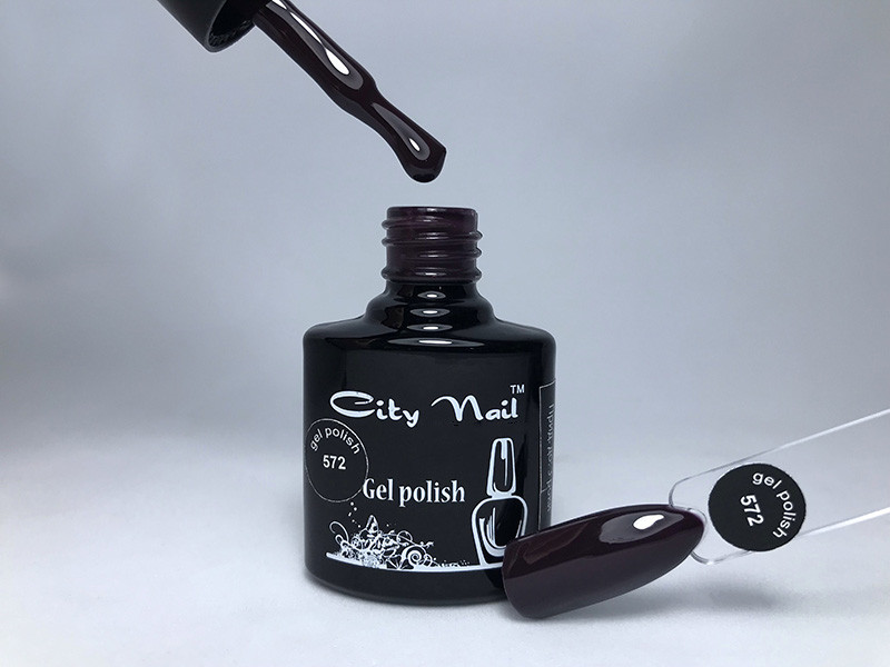 Сливовий гель лак CityNail 572 - Колір баклажан гель лак - Фіолетовий колір гель-лаку - Гель-лаки кольорові, фото 1