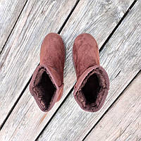 Угги UGG детские теплые ботиночки уггі дитячі сапожки коричневые эко замшевые