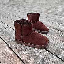 Уггі UGG дитячі теплі черевички уггі дитячі чобітки сірі еко замшеві, фото 3