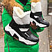 Зимові жіночі чоботи шкіряні на цигейке дутики дуті чорні білі ,чоботи жіночі зимові шкіряні спортивні, фото 6