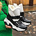 Зимові жіночі чоботи шкіряні натуральне хутро цигейка чорні на платформі, чоботи жіночі зимові шкіряні, фото 3