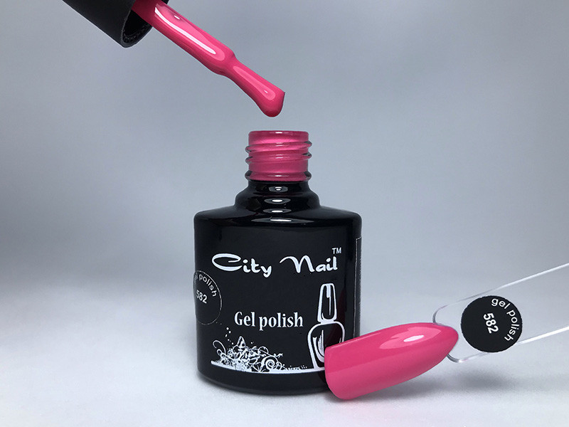 Гель-лак CityNail 582 малиновий (червоний, червоний, рожевий) - Гель лак малиновий рожевий, фото 1