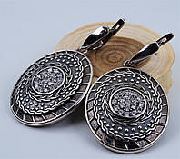 Серьги-подвески серебряные с фианитами 925 пробы арт. 01229