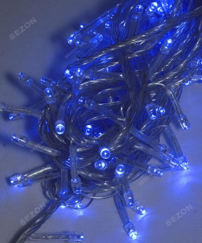 Гірлянда 200 LED, синій (прозорий дріт)