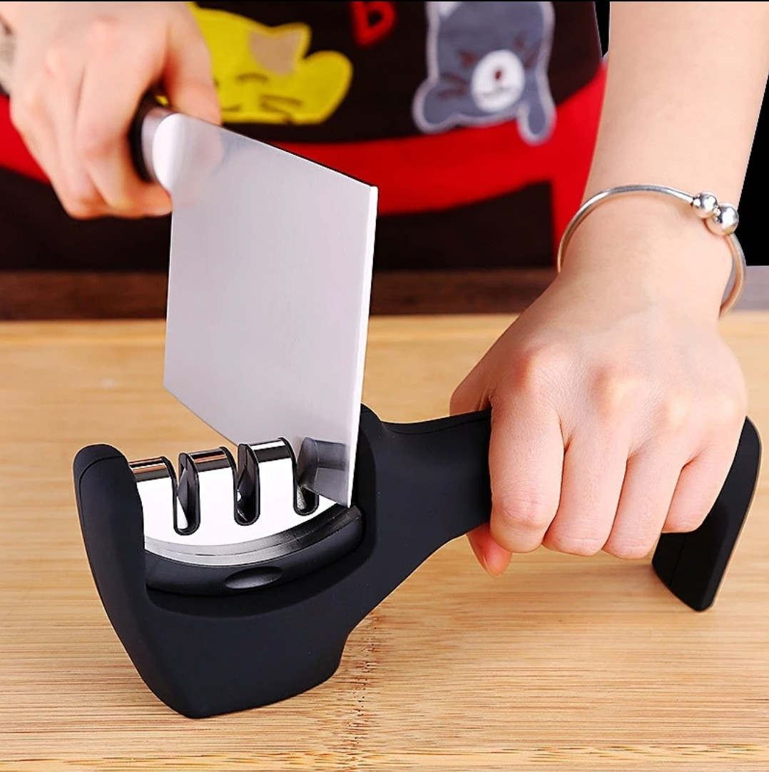 Точилка для ножів потрійна 20,5*5*7 см, ножеточка