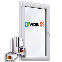 Окна типа "Эконом" из профиля WDS 5S, с двухкамерным энергосберегающим стеклопакетом, размеры (850х1400)