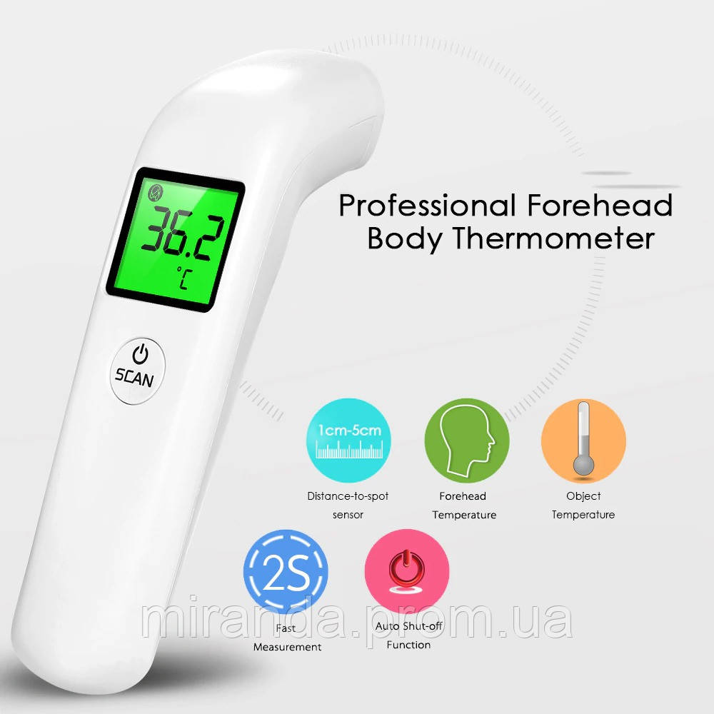 Бесконтактный термометр. Цифровой инфракрасный термометр. Медицинский термометр электронный градусник пирометр - фото 5 - id-p1304366035