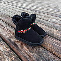 Натуральна замша уггі дитячі UGG GUCCI чорні черевики чобітки уггі дитячі для дівчинки хлопчика, фото 3