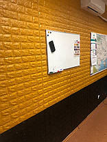 3D панель самоклеюча 70*77*0,5 см Шпалери під декоративну цеглу Самоклейка Золотий 3Д, фото 3