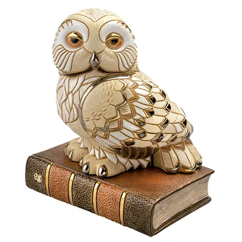 Фігурка De Rosa Rinconada Large Wildlife Сова Біла на Книжці (лім.вип. 2000 шт) Dr449-52
