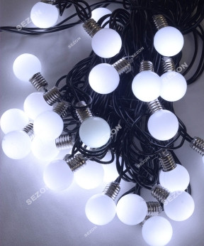 Лампочки 20 мм 30 LED, 7 м + перехідник, білий