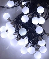 Лампочки 20мм, 30 LED 7м + переходник, белый