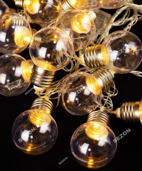 Лампочки 40 мм, 20 LED, 7 м, білий теплий