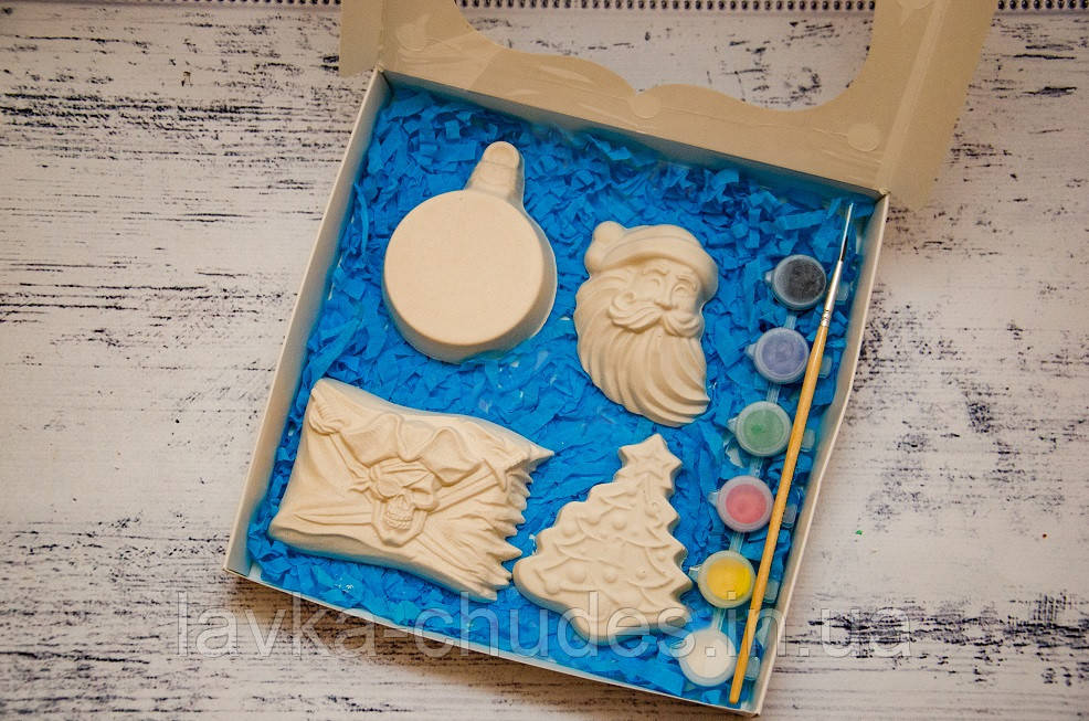 Набір гіпсових фігурок з фарбами, набір для творчості, фото 1