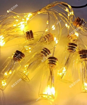 Пляшка-РОСА, 10 шт., 100 LED 3 м, теплий білий
