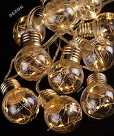 Лампочки-РОСА 50 мм, 10 шт., 100 LED, 3 м, теплий білий