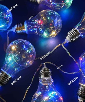 Лампочки прозорі 40 мм, 20 LED, 7 м, мульти