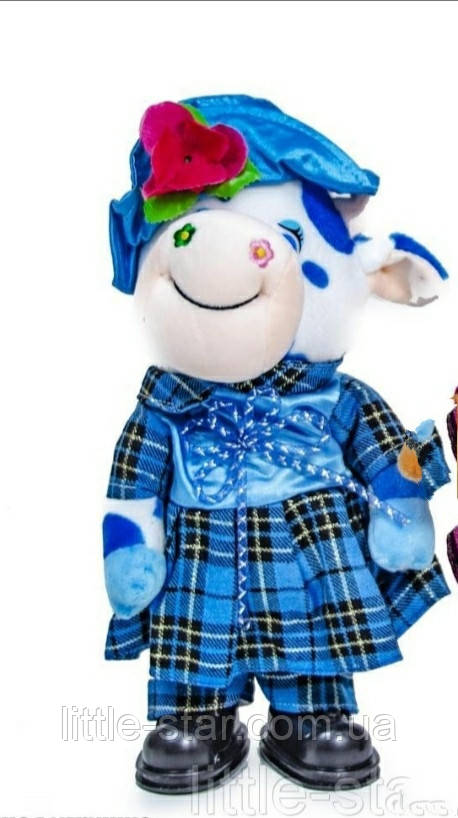 М'яка інтерактивна іграшка новорічна Бичок, співає, танцює, 33 см