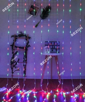 Водоспад 300 LED 3 м * 1,5 м (8 режимів + статична), мульти
