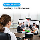 Вебкамера Full HD 1080p (1920x1080) мікрофон із шумозаглушенням вебкамера з автофокусом для ПК комп'ютера UTM, фото 7