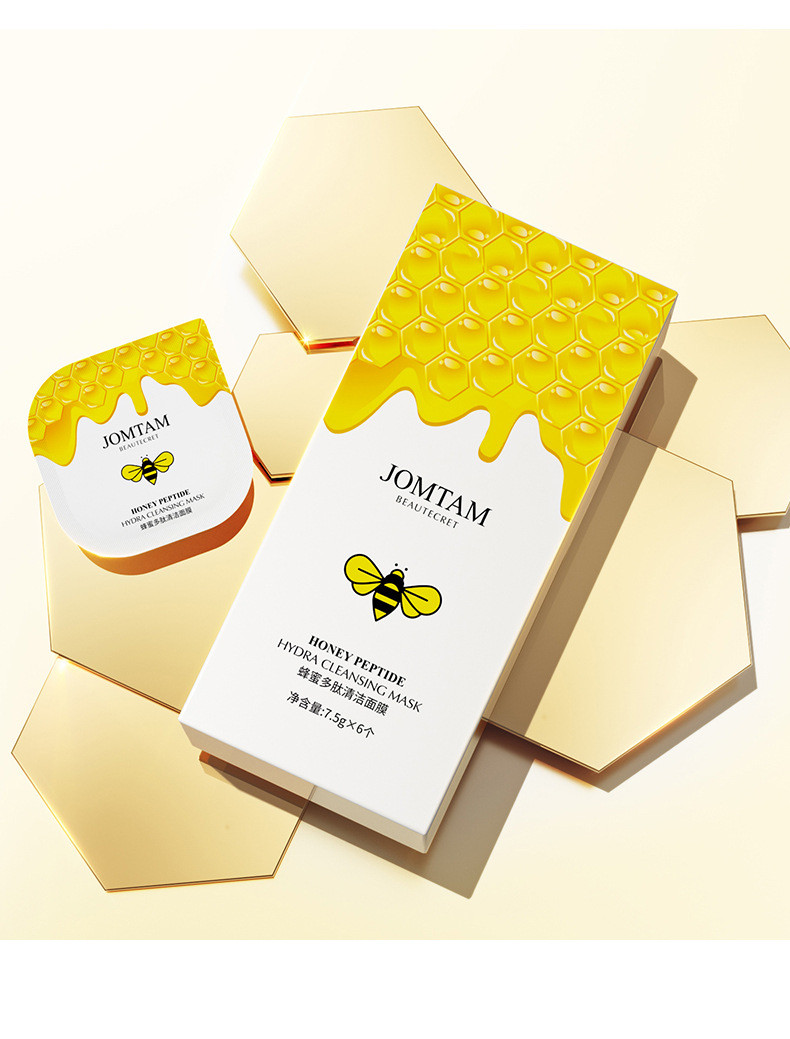 Набір очищаючих масок для обличчя з поліпептидом меду JOMTAM Honey Peptide Hydra Cleansing Mask (7.5 м*6шт), фото 1