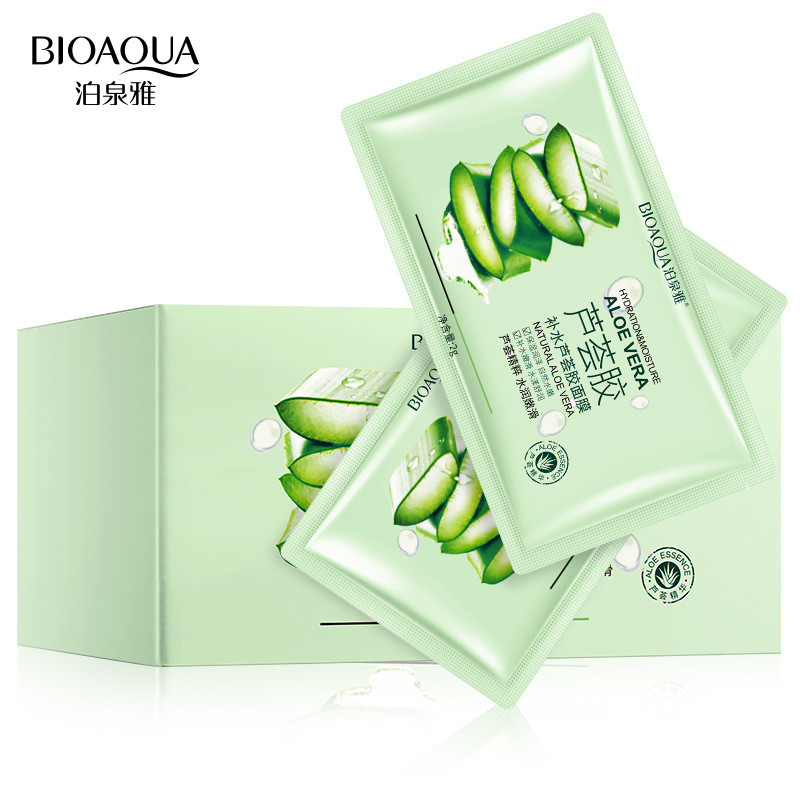 Набір зволожуючих масок з Алое Віра у сашетках BIOAQUA Aloe Vera Hydration and Moisture (2г*30шт)