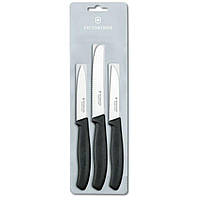 Набор кухонных овощных ножей Victorinox Swiss Classic Paring Set 3 шт Черный (6.7113.3) оригинальный