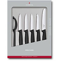 Набор кухонных овощных ножей и овощечистки Victorinox Swiss Classic Paring Set 6 предметов Черный (6.7113.6G) оригінальний