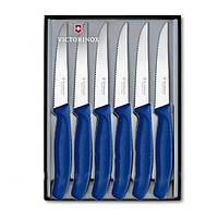 Набор кухонных ножей для стейка Victorinox Swiss Classic Steak Set 6 шт Синие (6.7232.6) оригинальный