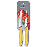 Набір кухонних овочевих ножів Victorinox TomatoSausage 11 см 2 шт Жовті (6.7836.L118B) оригінальний