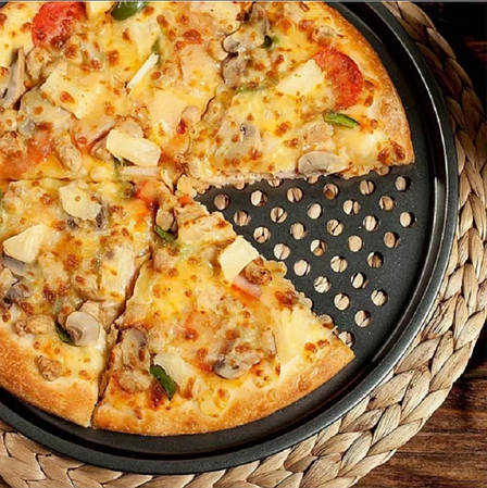 Форма для піци кругла 33 см вуглецева сталь, фото 1