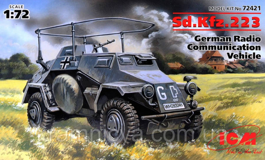Сборная пластиковая модель Немецкий бронеавтомобиль радиосвязи Sd.Kfz.223 (ICM72421) - фото 1 - id-p1304465139