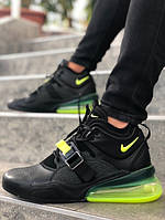 Чоловічі кросівки Nike Air Force 270 чорний-салатовий. Розміри (40, 41, 42, 43, 44, 45)