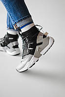 Кросівки чоловічі Nike Huarache Gripp Triple Black/Grey з малюнком. Розміри 41,45
