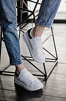 Кросівки-кеди чоловічі Alexander McQueen White/Black (александер макквін)