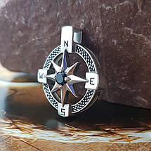 Троянда вітрів, компас, кулон, підвіс, фото 2