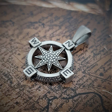 Троянда вітрів, компас, кулон, підвіс,, фото 1