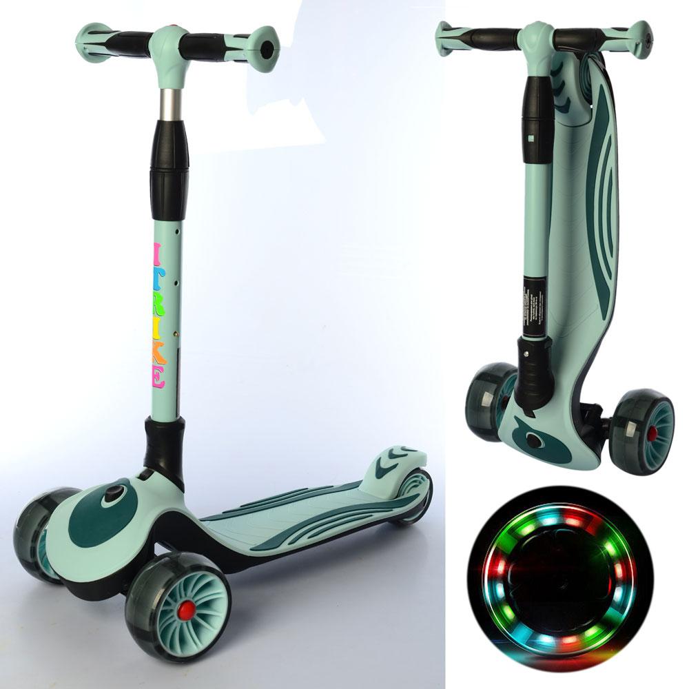 Детский самокат с подсветкой колес iTrike MAXI JR 3-060-25-LGR Светл ...