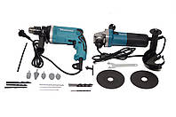 Компактний НАБІР ІНСТРУМЕНТУ MAKITA (ударний дриль MAKITA HP1630 шліфмашинка MAKITA 9555HN)