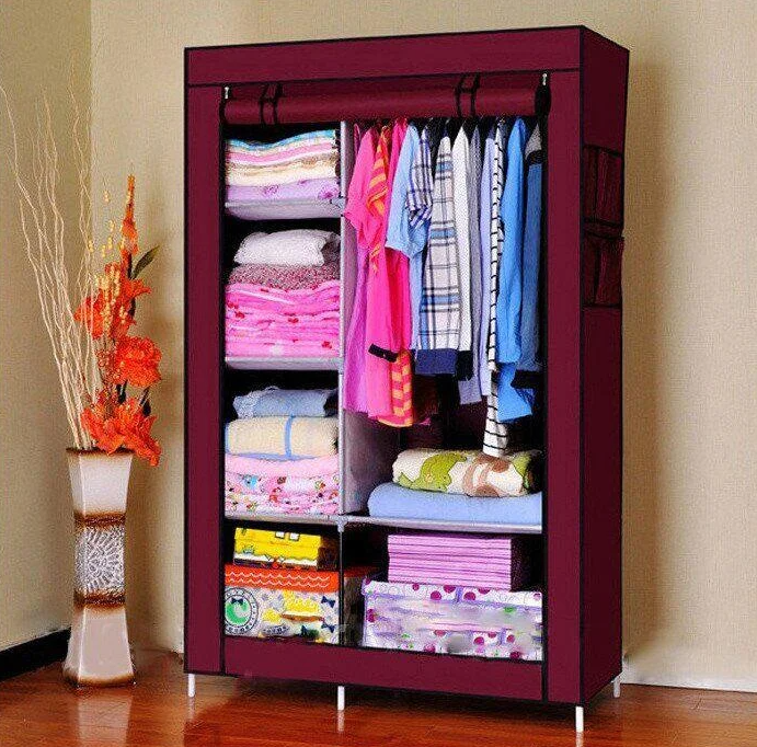 Шафа складаний тканинний на 3 секції Storage Wardrobe 88130 (130х45х175 см)