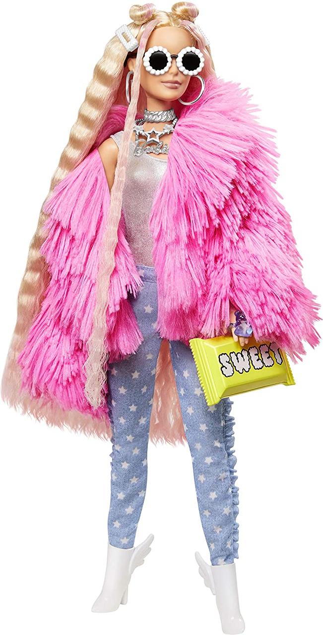 Лялька Барбі Екстра Стильна Модниця в рожевому пальті Barbie Extra Fashionista Doll GRN28