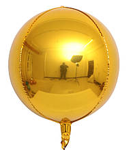 Фольгована кулька 4D сфера золотий 15" (42см) Китай