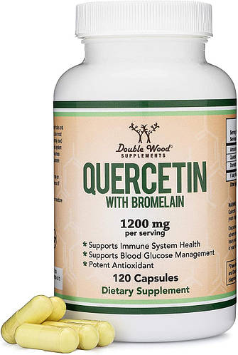 Купить Double Wood Quercetin 1000 mg with Bromelain 200 mg / Кверцетин ...