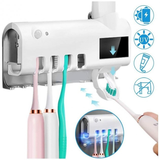 Диспенсер для пасти і щіток з стерелизатором Toothbrush Disinfector
