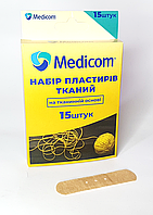 НАБОР ПЛАСТЫРЕЙ MEDICOM НА ТКАНЕВОЙ ОСНОВЕ, 19ММ*72ММ (15 шт.)