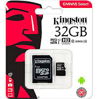 Карта памяти 32 Гб Kingston 10 class micro SD 32Gb класс 10 с адаптером