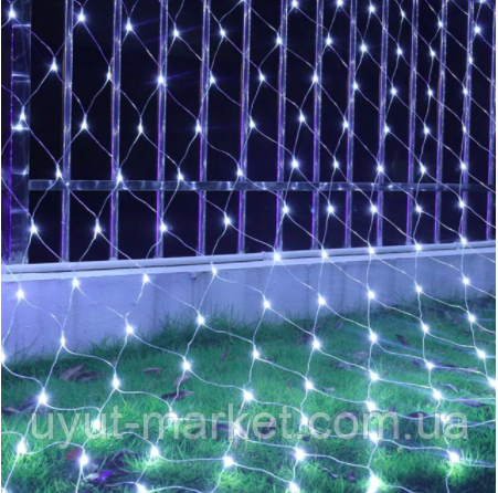 Новорічна гірлянда сітка 3х3м, 360LED холодний білий