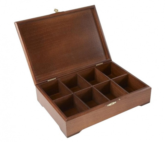 Деревяний органайзер скринька для чайних пакетиків (з 8-ма отворами)