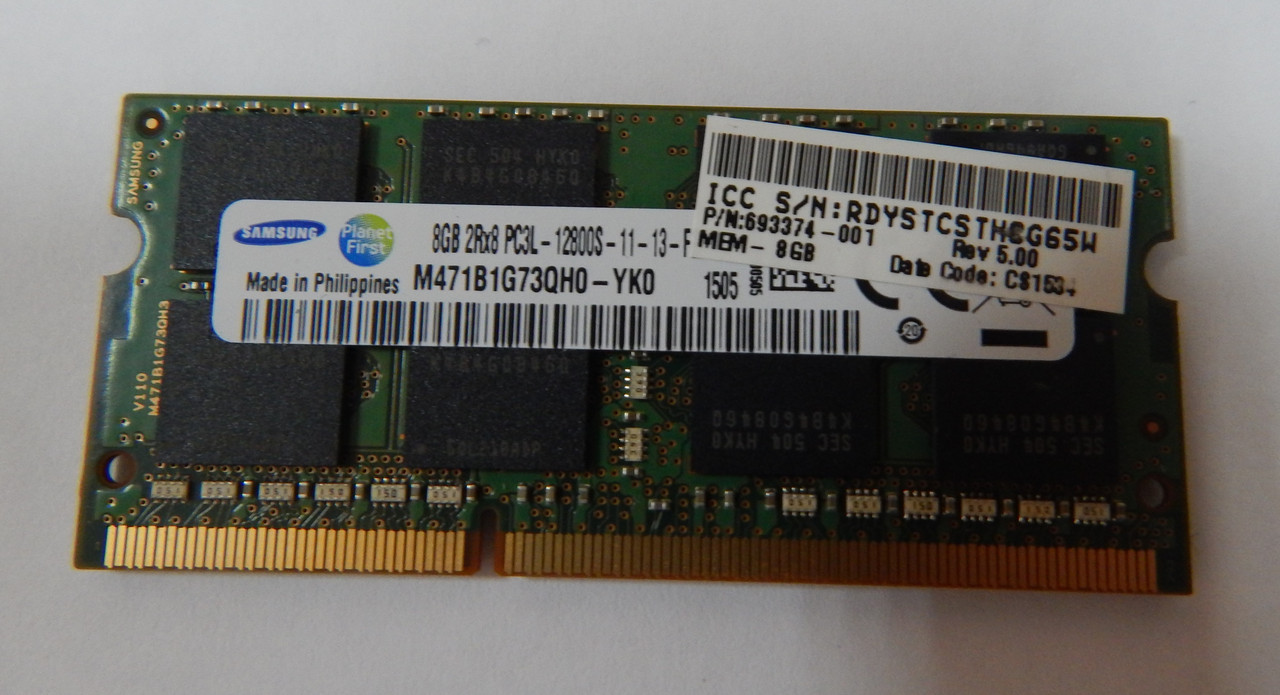 Оперативна пам'ять для ноутбука 8 GB DDR3 1600 MHz Samsung/Hynix