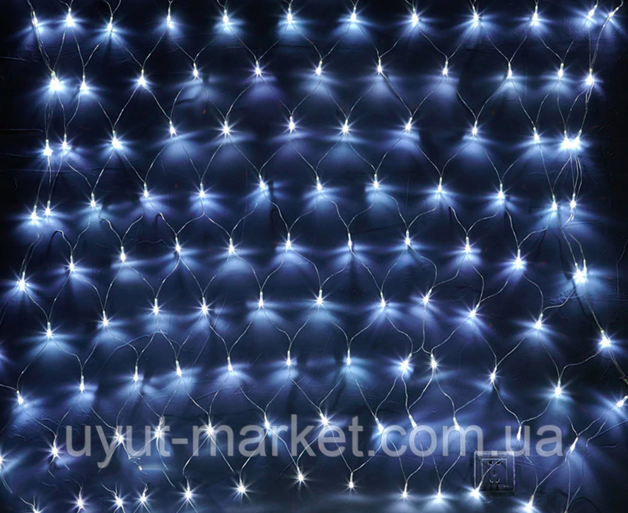Світлодіодна гірлянда сітка на вікно 1,5х1,5м, 120 LED білий холодний